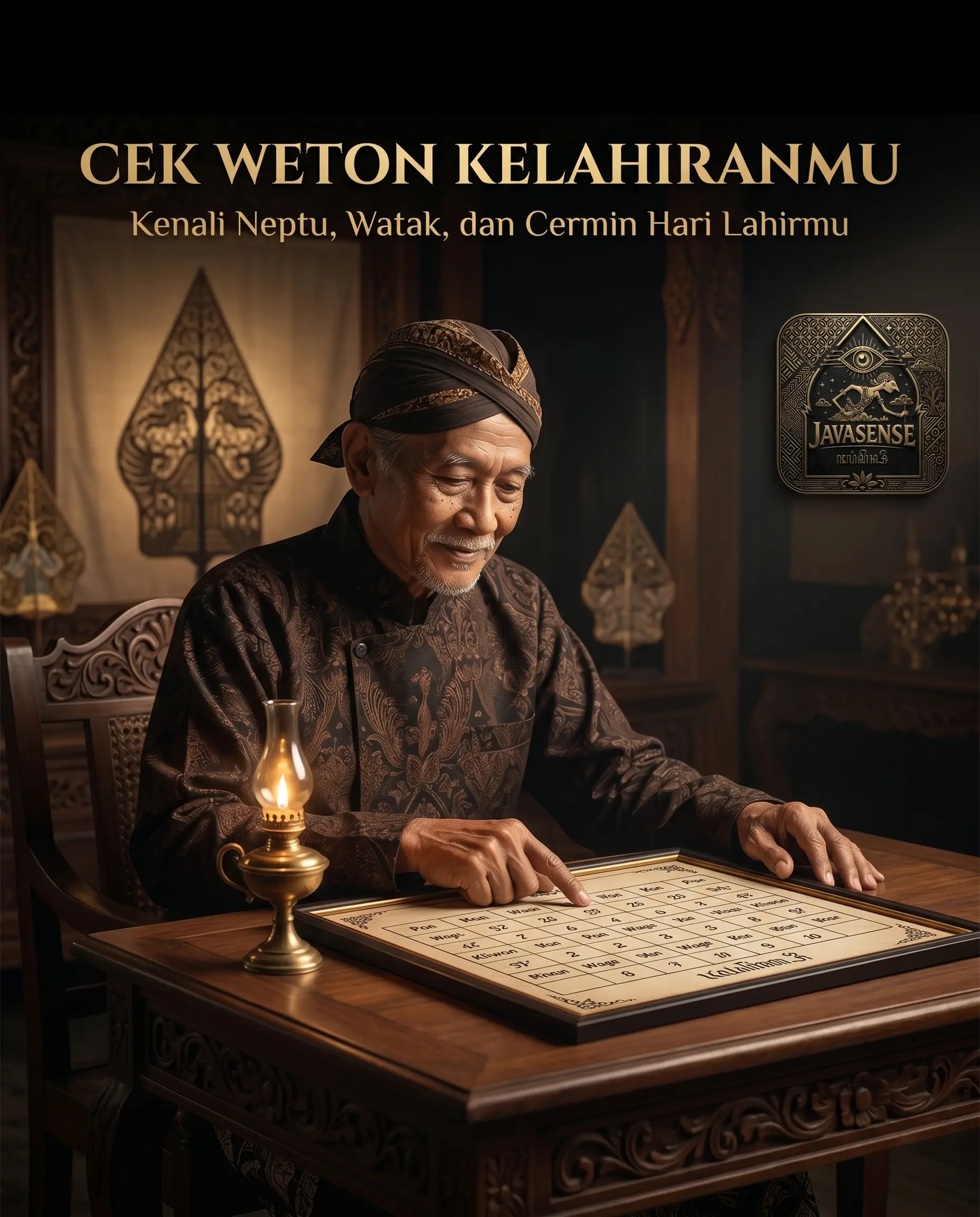 online weton calculator by birth date showing Javanese pasaran neptu and birth wuku
