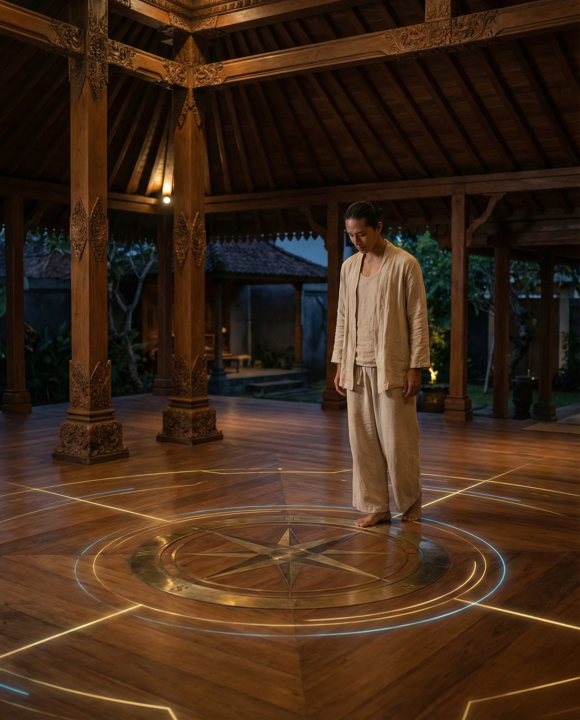 Reflective compass symbolizing respectful decisions and clear boundaries in communication