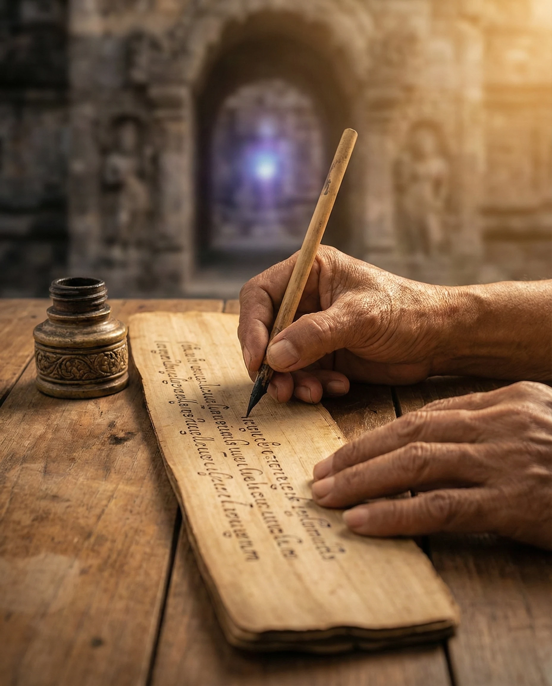 how to write pasangan vs pangkon aksara jawa on a lontar leaf