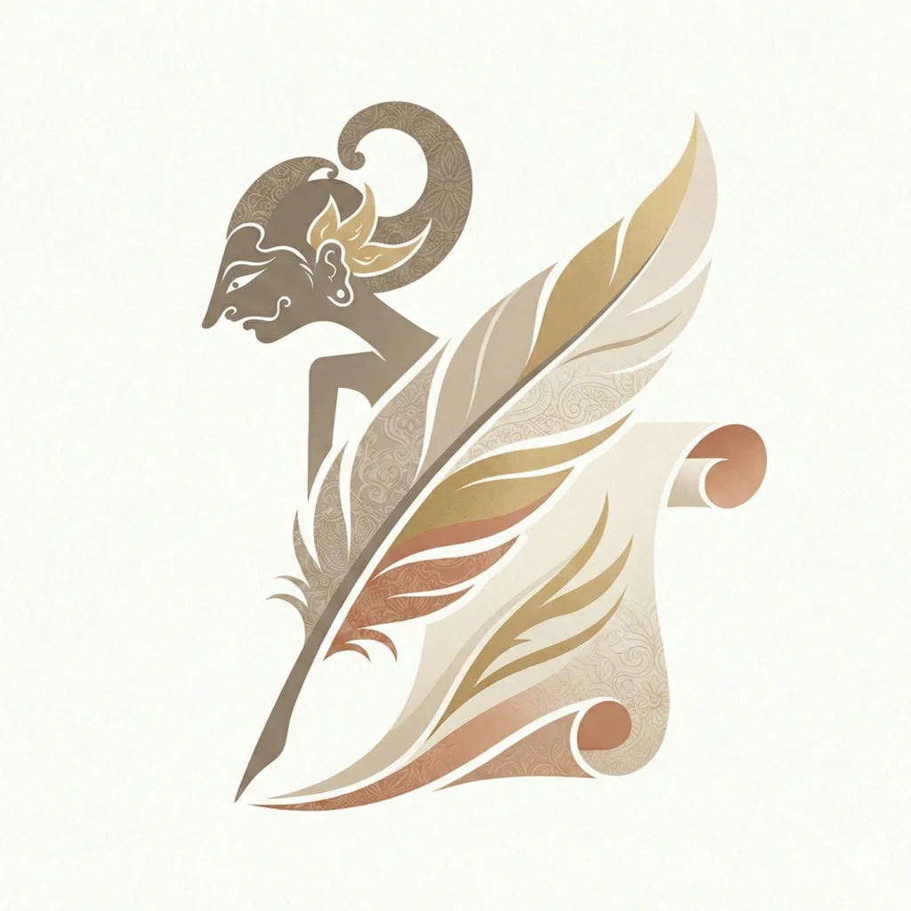 Ky Tutur, penulis simbolis JavaSense, berdiri di pendopo menghadap cakrawala sebagai lambang riset dan tuntunan refleksi.