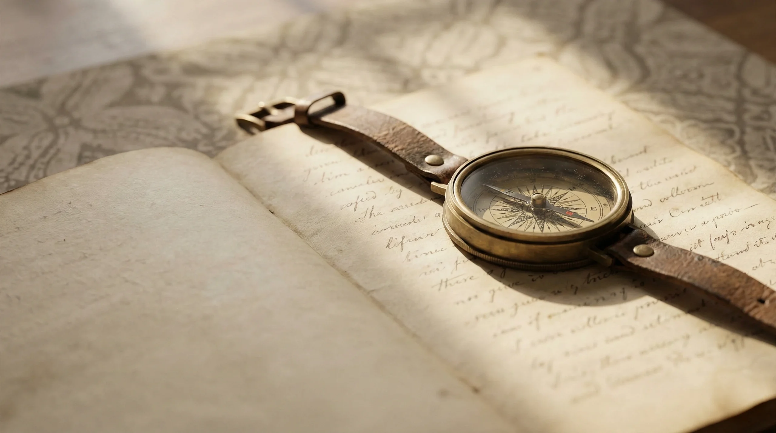 Disclaimer JavaSense: an antique compass on a manuscript, symbolizing guidance not certainty.