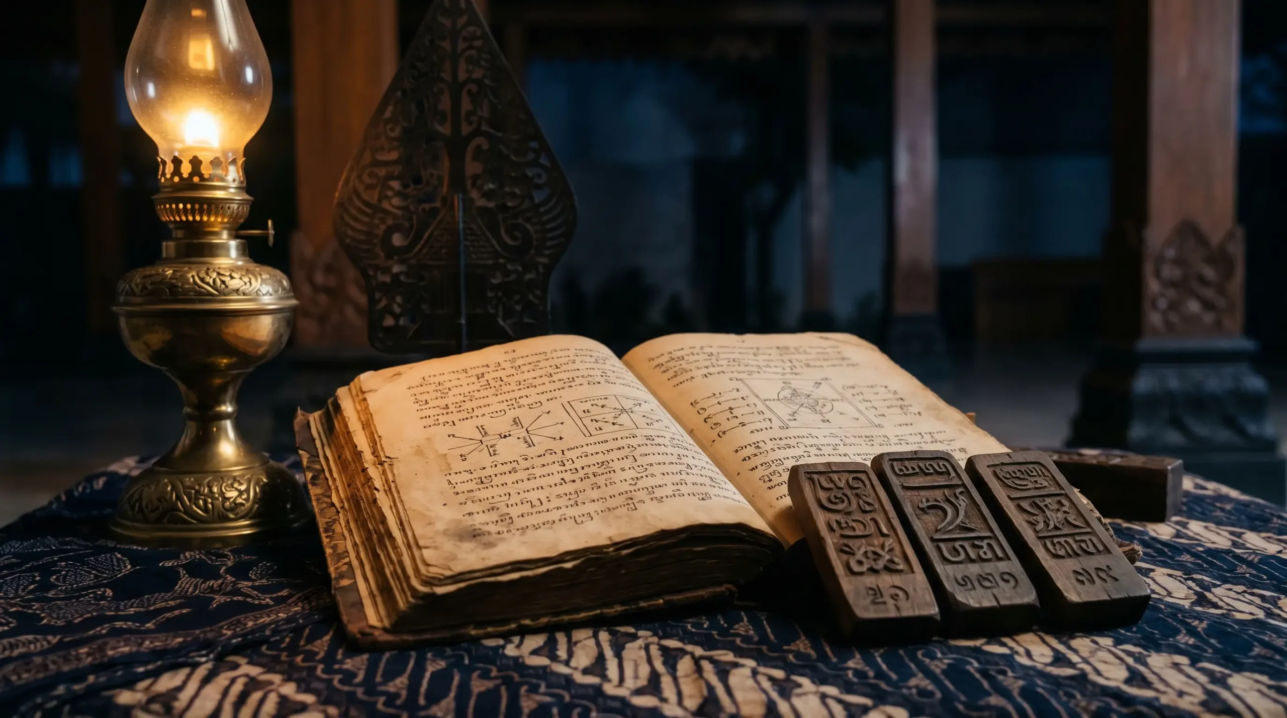 Makna Rabu Kliwon menurut budaya Jawa dengan simbol wayang gunungan, primbon, dan pasaran Kliwon