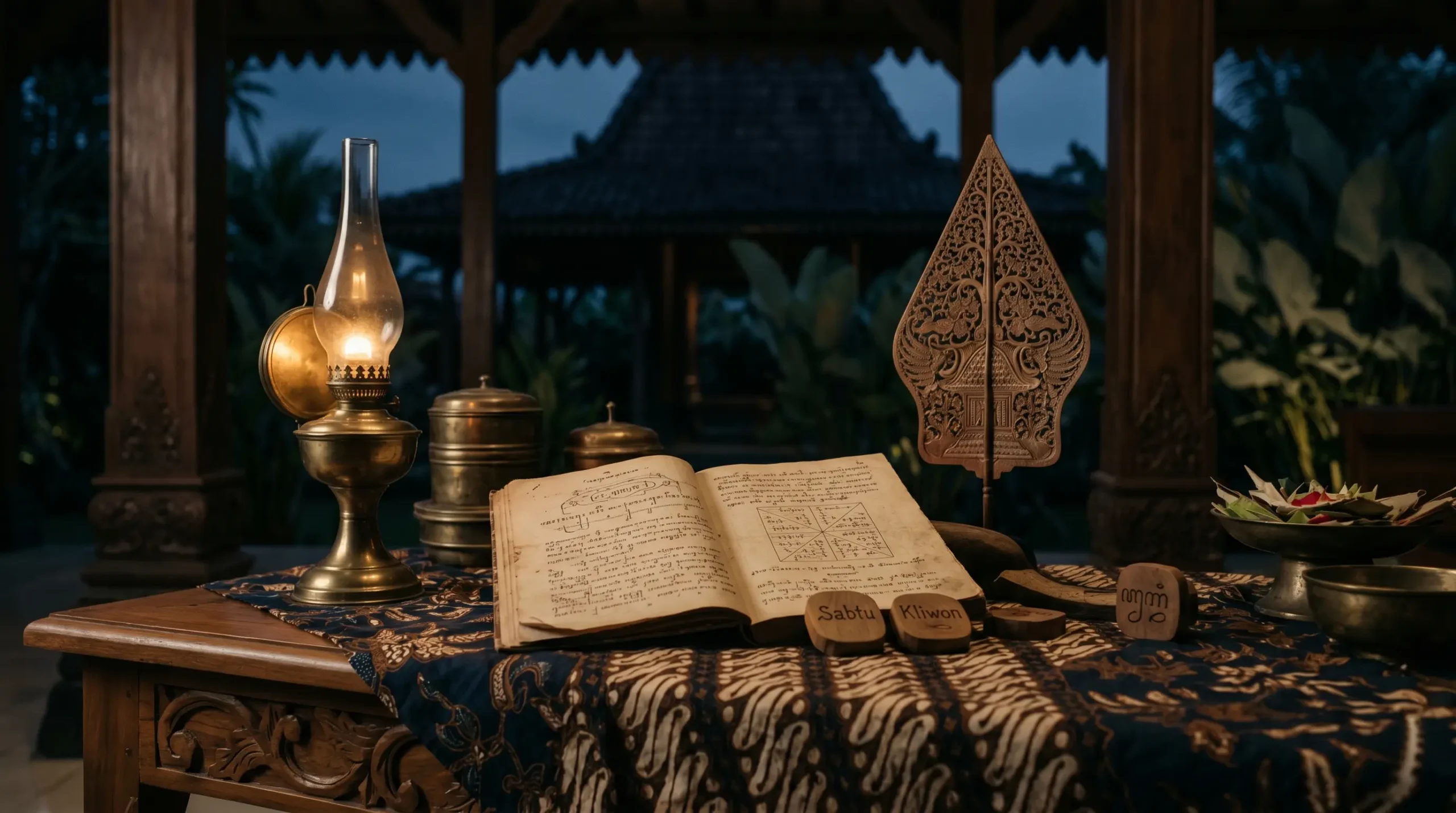 Makna Sabtu Kliwon menurut budaya Jawa dengan simbol wayang gunungan dan pasaran Kliwon