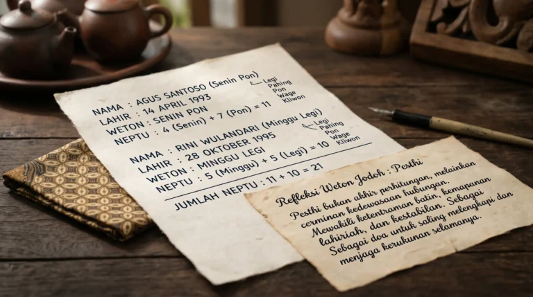 arti pesthi weton jodoh dalam tradisi Jawa sebagai cermin ketenteraman relasi