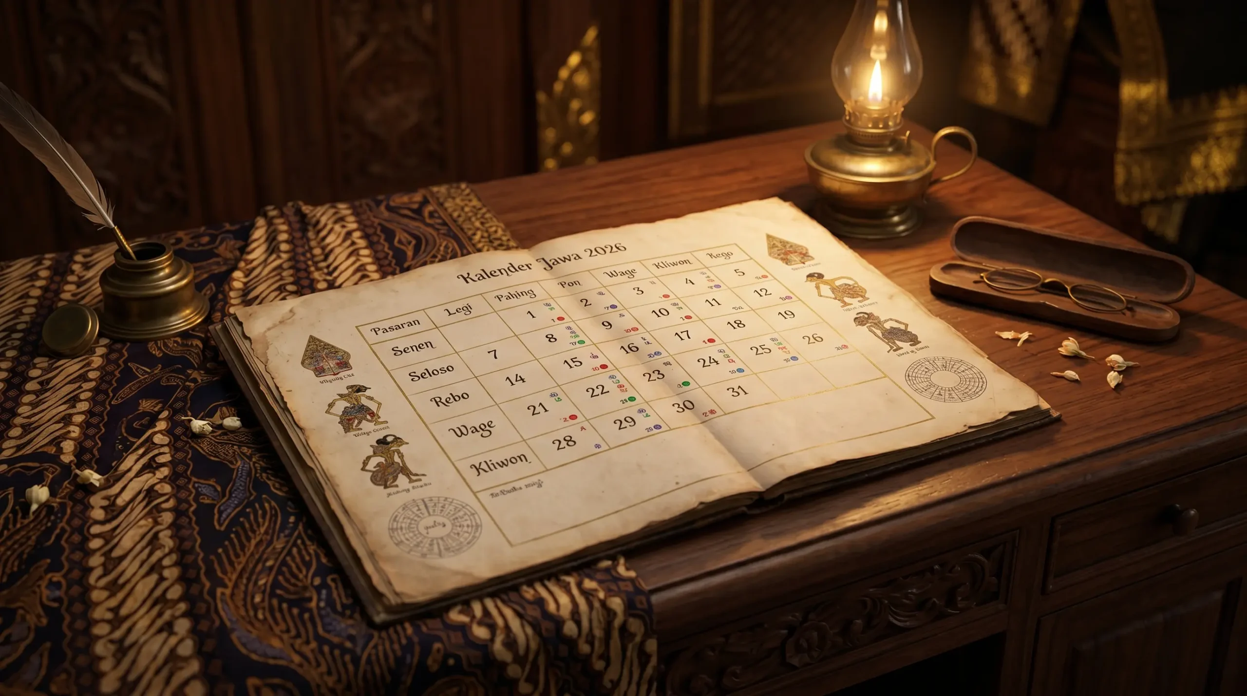 Kalender Jawa Oktober 2026 dengan pasaran weton neptu dan Wuku