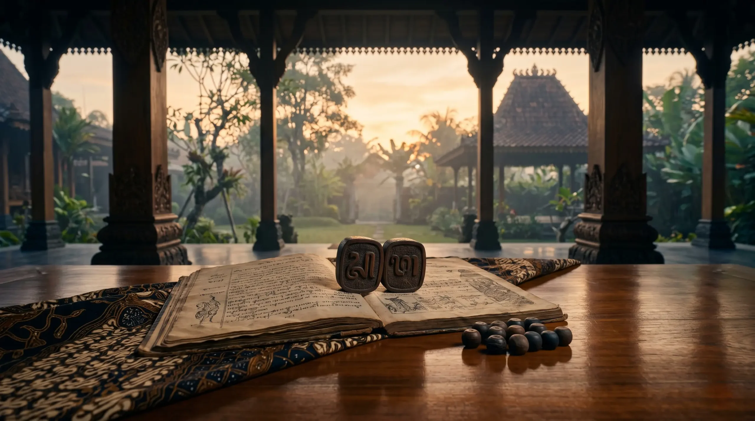 Selasa Pon weton Jawa neptu 10 dengan wayang gunungan dan kalender Jawa